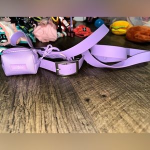 Lilac PVC Lucy & Co set - Collar, Leash, Poo bag